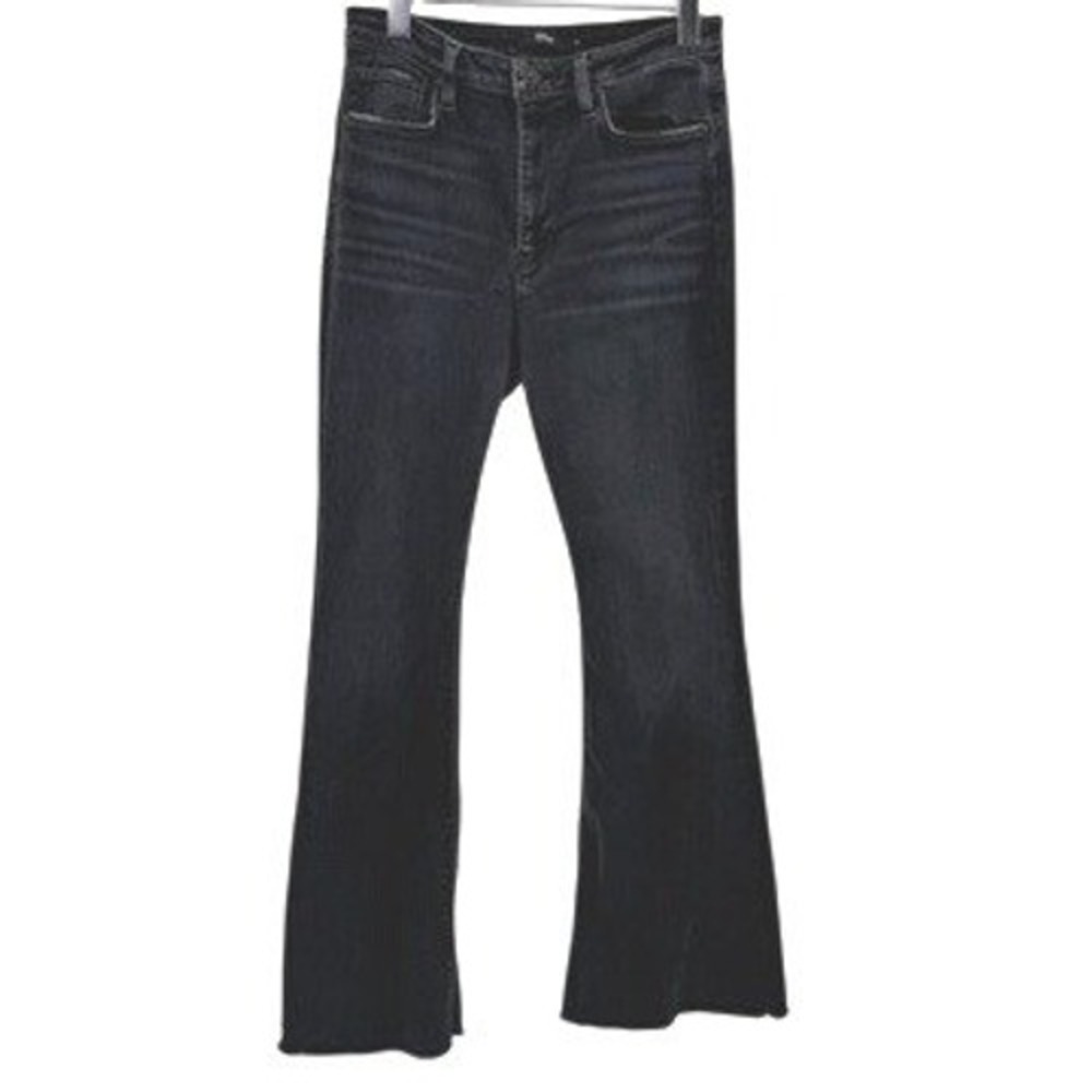 Hudson Holly Flare Jeans Women 29 Black High Rise Boho Indie Grunge Festival‎